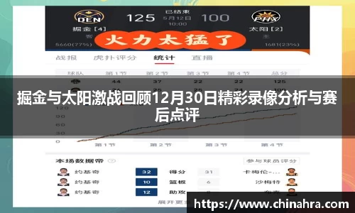 掘金与太阳激战回顾12月30日精彩录像分析与赛后点评